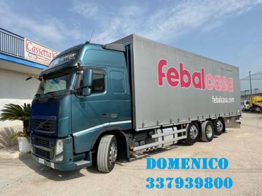 usato VOLVO FH 13 500 4 ASSI STRADALE EURO 5 CENTINATO CON GABBIA TRASPORTO MOBILI